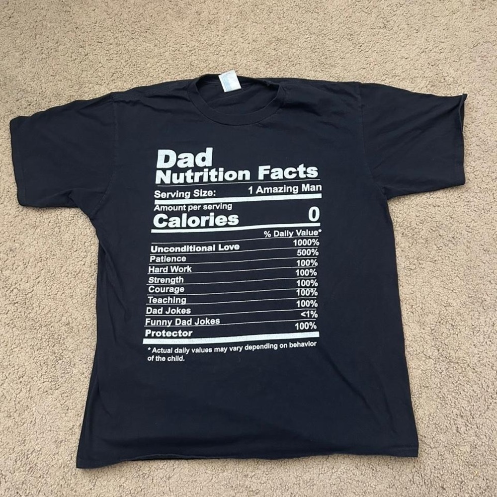 Black dad nutrition facts t-shirt Size L